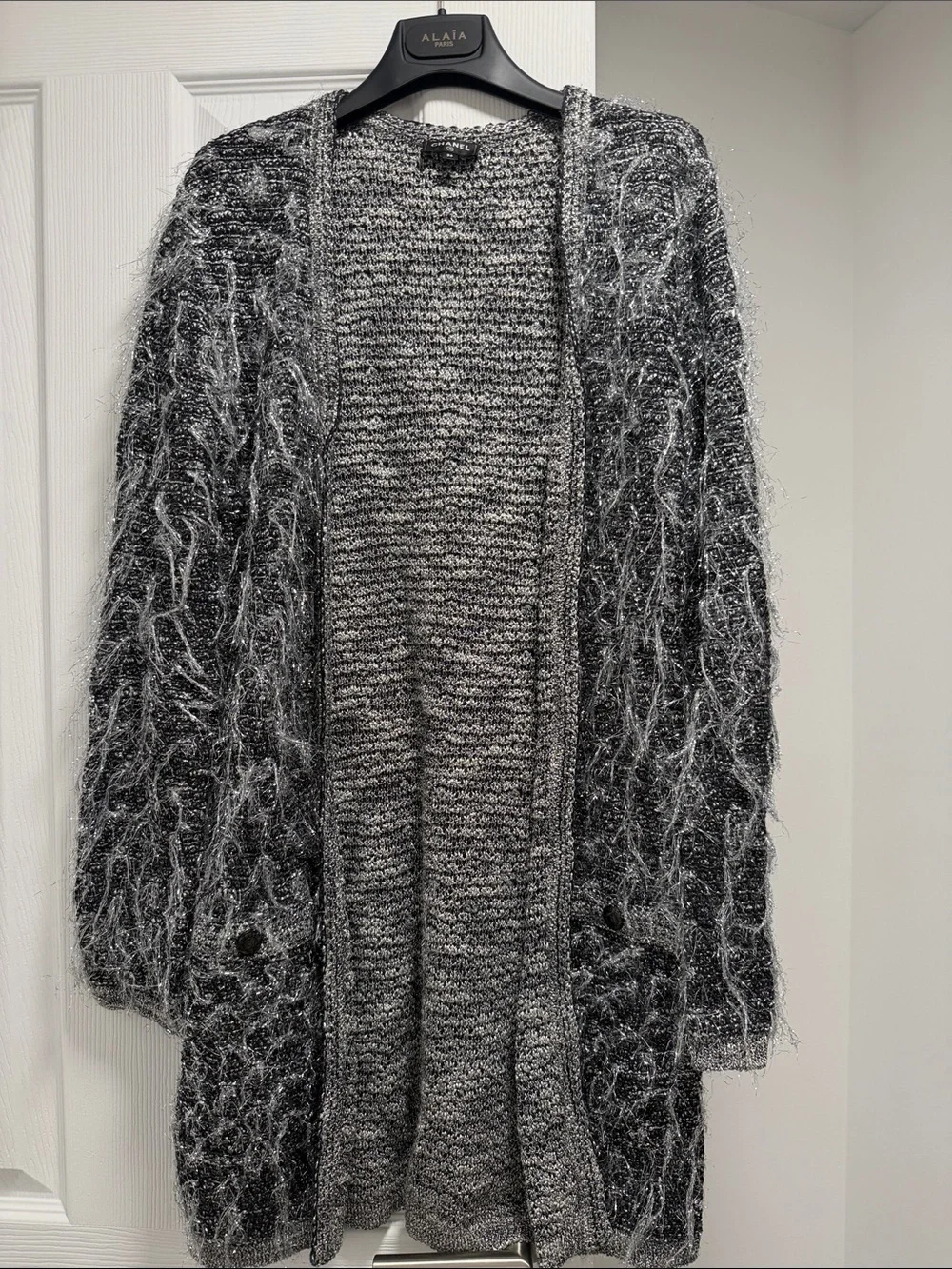 CHANEL Gray Textured Open-Front Women's Cardigan